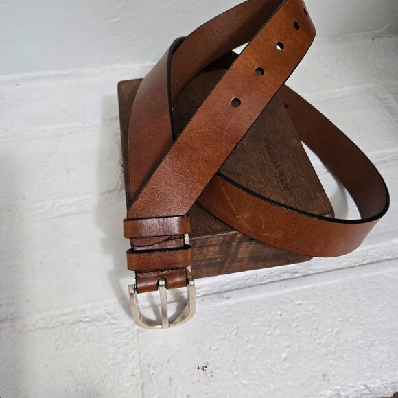 Size 46 SAS Brown Leather Belt - Picture 1 of 3